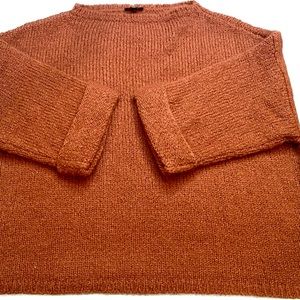 Beautiful Wool Mohair 3/4 Sleeve Rust Burnt Orange Ann Taylor Sweater